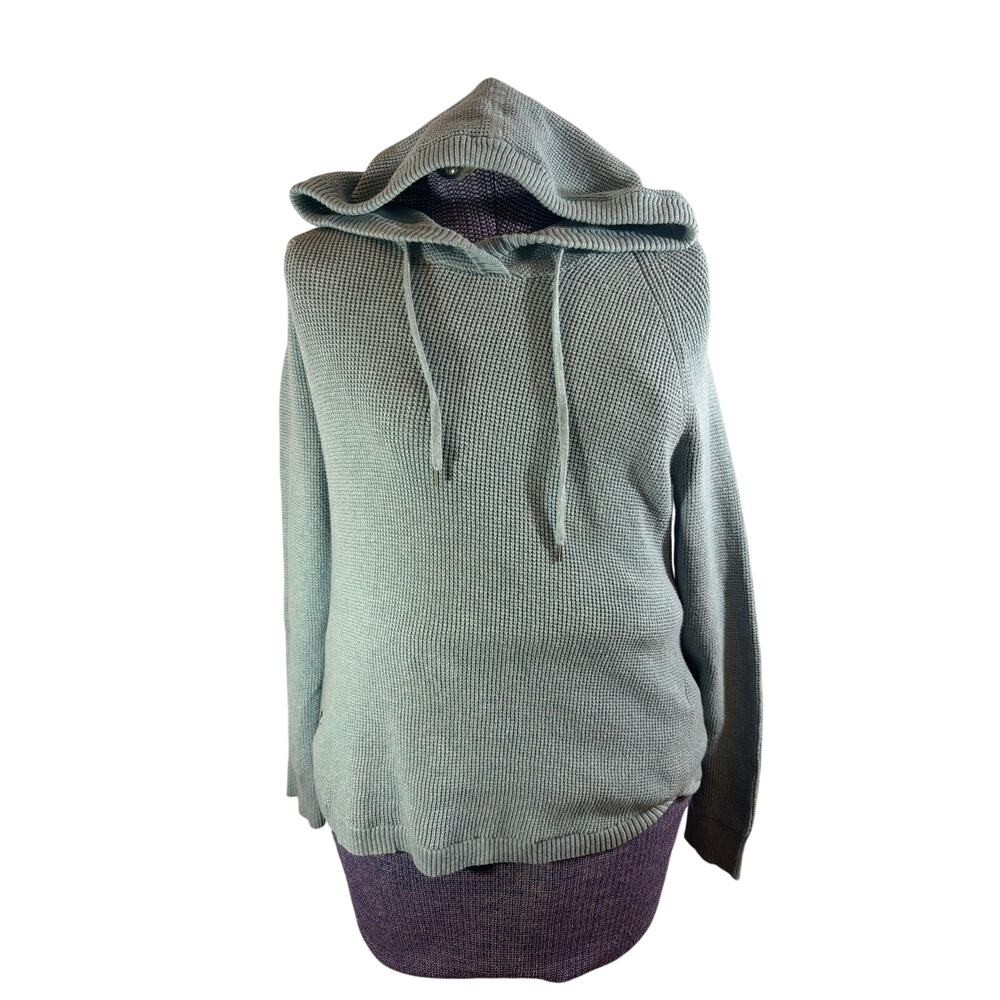 LRL Lauren Ralph Lauren Womens Pullover Knit Top Hoodie Ribbed green M